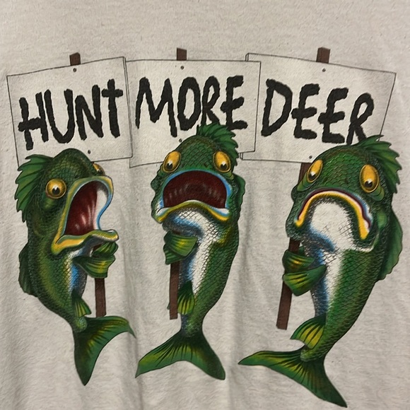 Vintage Y2K Hunting Fishing Humor Funny Shirt - Picture 2 of 3